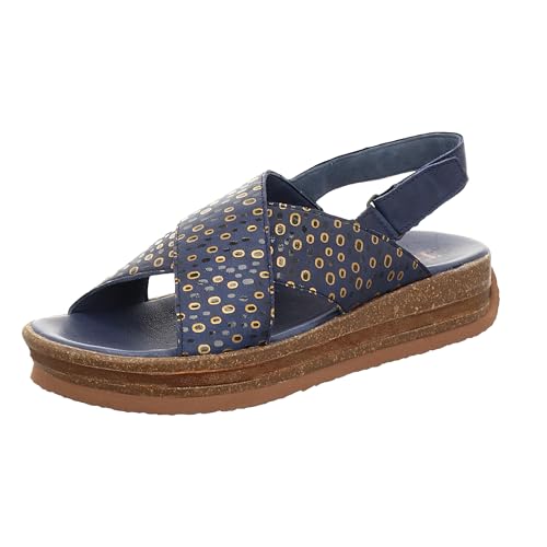 THINK! Damen ZEGA nachhaltige Flache Sandale, 8000 Indigo/Kombi, 37 EU von Think!