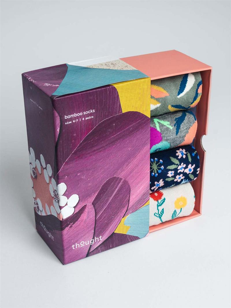 Socken Box: Flavia Floral Bamboo von Thought