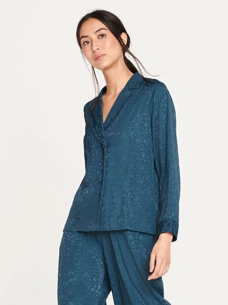Thought Blaue Pyjama-Style Bluse aus Ecovero von Thought