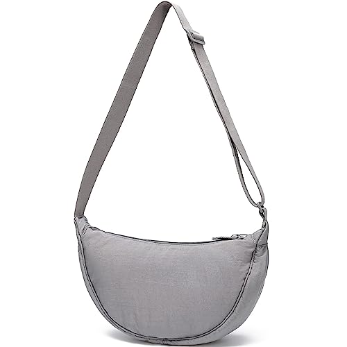 Threegoat Damen Halbmond Crossbody Schultertasche Bauchtasche-Hobo Casual Crossbody Bag, Einfarbige Tragbare Halbmond-Tasche Umhängetasche mit verstellbarer Schultergurt von Threegoat