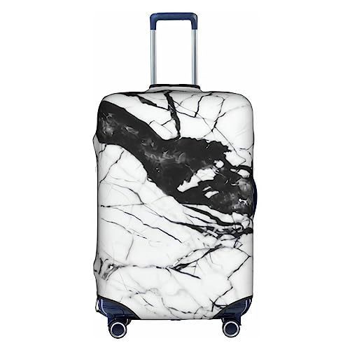 Thril Trolley-Kofferbezug, elastisch, für Damen, Mädchen, Schwarz und Weiß, Marmor-Textur, groß, Marmor-Textur in Schwarz und Weiß., xl von Thril