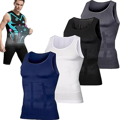 Shaperluv – Shaperluv Male Shaper Tank, Herren-Körperformer-Weste, Brust, Gynäkomastie, Kompressions-Tanktop (L, Blau) von TiLLOw