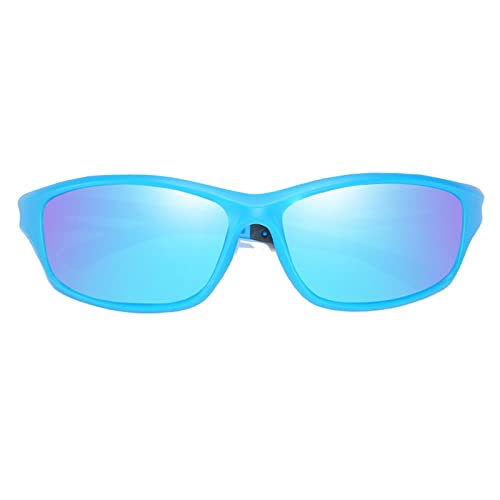 TianWlio Sonnenbrille Outdoor-Sportarten Brillengestell Unisex-Sonnenbrille Reiten Laufen Winddichte Sonnenbrille Outdoor Sonnenschutz Sportbrille mit Sonnenbrillen Unisex Retro (Blue, One Size) von TianWlio