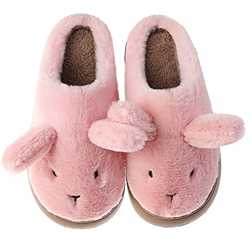 Tianmao Damen Hausschuhe Cartoon-Hase Plüsch Hausschuhe Herren Winter Warme Slippers Rutschfeste Pantoffe Mädchen von Tianmao