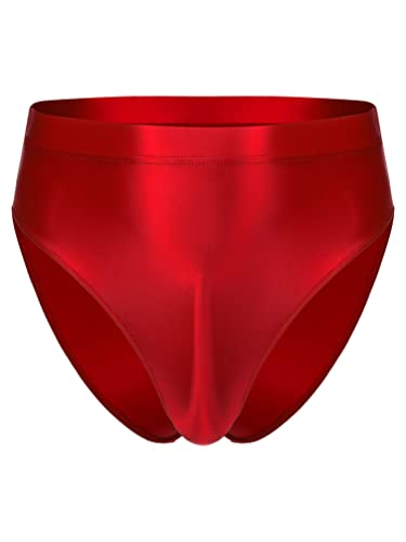 TiaoBug Herren ÖL Glanz Unterhosen Slip Glatte Stretch Hipster Panty Elastische Taille Badehose Hot Pants Burgundy D L TiaoBug Herren ÖL Glanz Unterhosen Slip Glatte Stretch Hipster Panty Elastische Taille Badehose Hot Pants Burgundy D L von TiaoBug