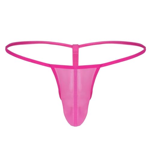 TiaoBug Herren String Tangas transparente Unterwäsche Low Rise Slips Bikini G-String Unterhose T Back Thongs sexy Underwear Hose Pants Dessous Männer Reizwäsche Rose Einheitsgröße von TiaoBug