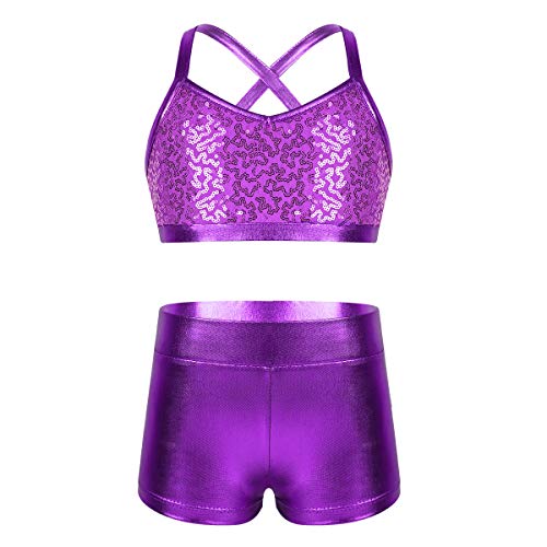 TiaoBug Mädchen Bikini Bademode 2tlg Tankini Set Kinder Schwimmanzug Badeanzug sportlich 104 116 128 140 152 Bade Schwimm Bekleidung Swimwear Lila B 128 TiaoBug Mädchen Bikini Bademode 2tlg Tankini Set Kinder Schwimmanzug Badeanzug sportlich 104 116 128 140 152 Bade Schwimm Bekleidung Swimwear Lila B 128 von TiaoBug