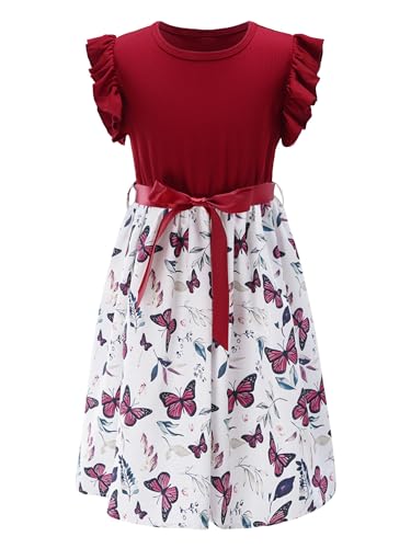 TiaoBug Mädchen Denim Kleid Kurzarm/Ärmellos Blusenkleid Lässig Rock Sommerkleid Kinder Frühling Herbst Freizeitkleider Rot Z 128-134 TiaoBug Mädchen Denim Kleid Kurzarm/Ärmellos Blusenkleid Lässig Rock Sommerkleid Kinder Frühling Herbst Freizeitkleider Rot Z 128-134 von TiaoBug