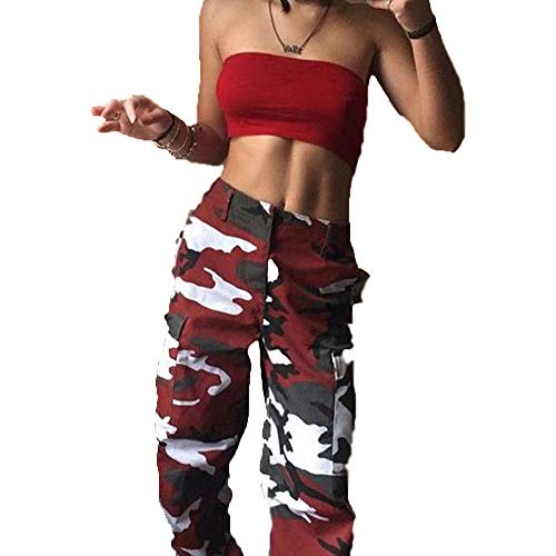 Damen Camo Cargo Pants Sport Yoga Jogging Sweatpants Camouflage Cargo Workout Jogger Hose Capri Streetwear Gr. 40-42, rot Damen Camo Cargo Pants Sport Yoga Jogging Sweatpants Camouflage Cargo Workout Jogger Hose Capri Streetwear Gr. 40-42, rot von Tidecc