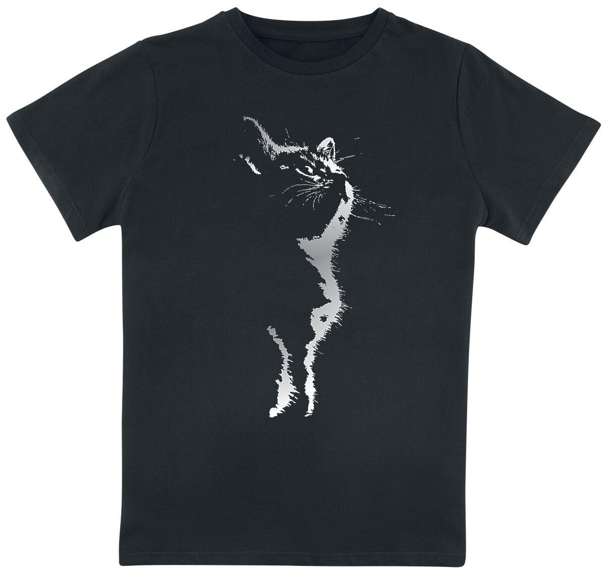 Tierisch T-Shirt für Kinder - Kids - Cat Silhouette - für Mädchen & Jungen - schwarz von Tierisch