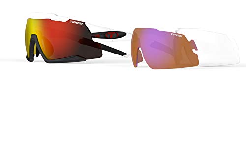 Tifosi Unisex Aethon Sonnenbrille Brillen, Weiß/Schwarz/Clarion Red, Med-XL von Tifosi