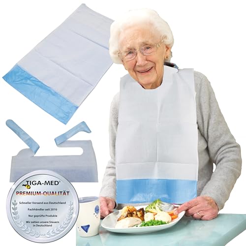Tiga-Med Einmal Esslätzchen, mit Auffangtasche, ca. 66x37cm, Servietten, Einmal- Einweg- Lätzchen Schutzservietten 500 Stück Tiga-Med Einmal Esslätzchen, mit Auffangtasche, ca. 66x37cm, Servietten, Einmal- Einweg- Lätzchen Schutzservietten 500 Stück von Tiga-Med