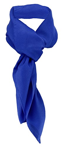 TigerTie Damen Chiffon Halstuch blau royalblau Uni Gr. 90 cm x 90 cm - Schal von TigerTie