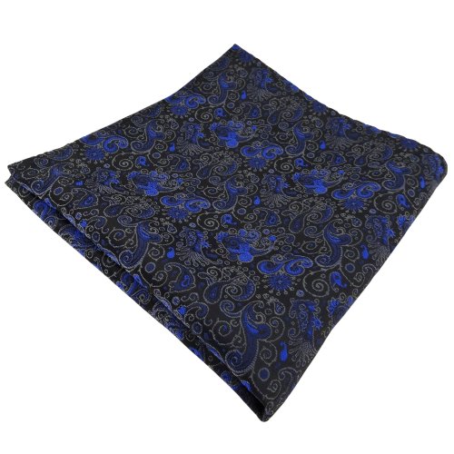 TigerTie Designer Einstecktuch in blau dunkelblau schwarz grau paisley von TigerTie