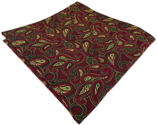TigerTie Designer Einstecktuch in bordeaux gold grün schwarz Paisley gemustert TigerTie Designer Einstecktuch in bordeaux gold grün schwarz Paisley gemustert von TigerTie