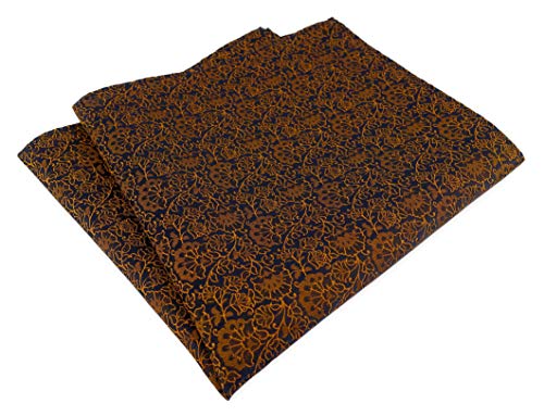 TigerTie Designer Einstecktuch in kupfer schwarz florales Muster - Stecktuchgröße 30 x 30 cm von TigerTie