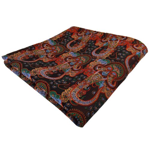 TigerTie Designer Einstecktuch in orange braun grün blau Paisley gemustert TigerTie Designer Einstecktuch in orange braun grün blau Paisley gemustert von TigerTie