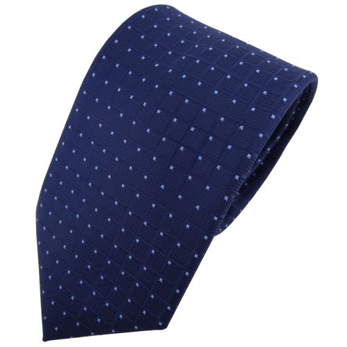 TigerTie Designer Krawatte in blau dunkelblau hellblau gepunktet - Schlips Tie von TigerTie