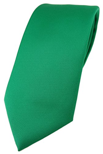TigerTie Designer Krawatte in grün einfarbig Uni - Tie Schlips von TigerTie