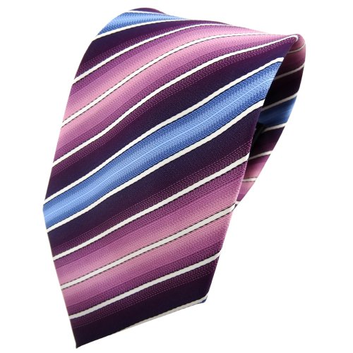 TigerTie Designer Krawatte in lila dunkellila rosa blau creme gestreift TigerTie Designer Krawatte in lila dunkellila rosa blau creme gestreift von TigerTie