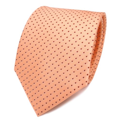 TigerTie Designer Seidenkrawatte in orange lachs gepunktet von TigerTie