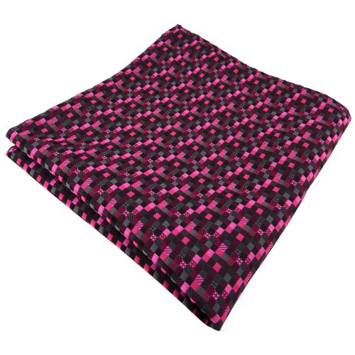 TigerTie Einstecktuch in lila magenta pink schwarz anthrazit grau gemustert - Tuch Polyester von TigerTie