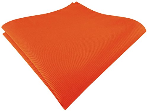 TigerTie Einstecktuch in orange leuchtorange einfarbig Uni Rips gemustert von TigerTie