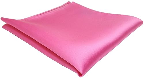 TigerTie Einstecktuch in rosa erikaviolett pink einfarbig Uni - Tuch Polyester - Größe 26 x 26 cm von TigerTie