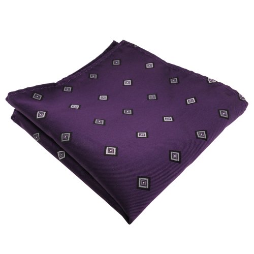 TigerTie - Herren Designer Einstecktuch in violett lila anthrazit grau gemustert TigerTie - Herren Designer Einstecktuch in violett lila anthrazit grau gemustert von TigerTie
