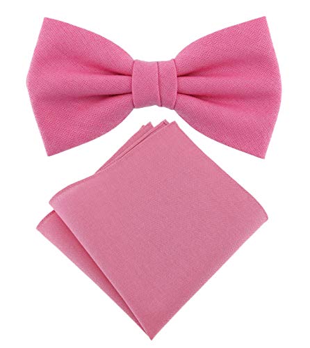 TigerTie - SET Jungenfliege + Einstecktuch in rosa pink einfarbig Uni - Fliegen Gr. 29 bis 50 cm Halsumfang verstellbar + Aufbewahrungsbox von TigerTie