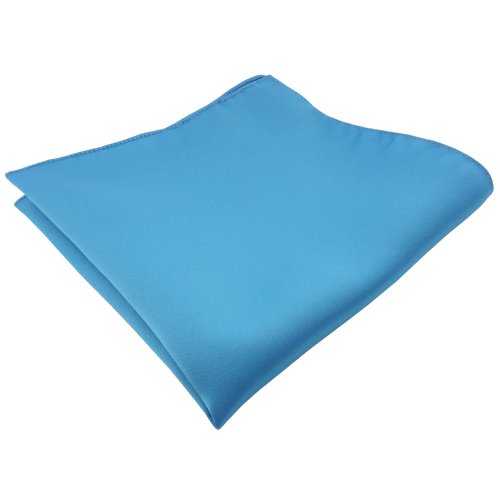 TigerTie Satin Einstecktuch in blau türkis wasserblau Uni einfarbig TigerTie Satin Einstecktuch in blau türkis wasserblau Uni einfarbig von TigerTie