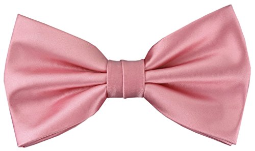 TigerTie Satin Fliege in rosa Uni + Geschenkbox, Schleife 30 cm bis 50 cm verstellbar von TigerTie