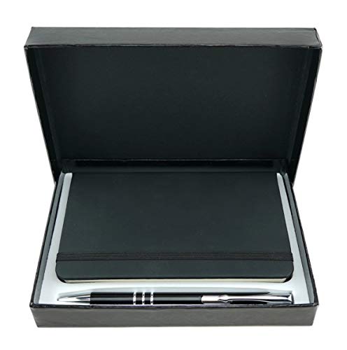 TigerTie - Schreibset in schwarz mit Druck-Kugelschreiber und Notizbuch in Geschenkbox von TigerTie