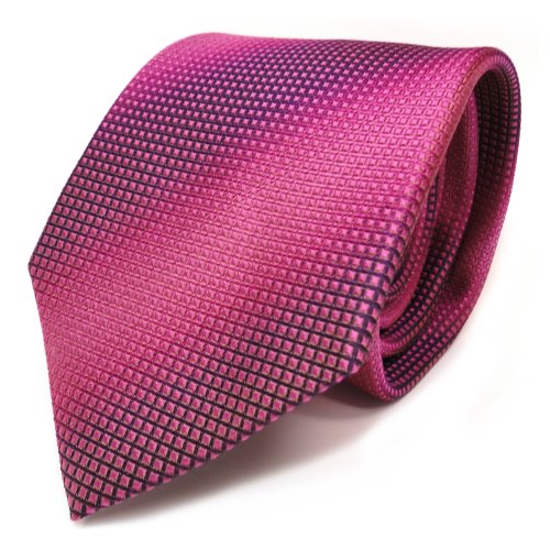 TigerTie Seidenkrawatte pink rosa rosé lila mit Karomuster - Krawatte Seide von TigerTie