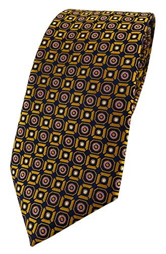 TigerTie XXL Designer Krawatte in gold rosa silber schwarz gemustert - Überlänge 175 cm x 8,5 cm von TigerTie