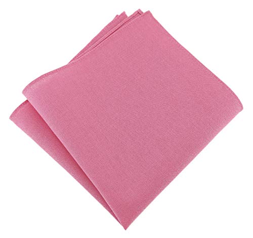 TigerTie - hochwertiges Einstecktuch aus 100% Baumwolle in rosa pink Unicolor einfarbig - Einstecktuch 26 x 26 cm von TigerTie