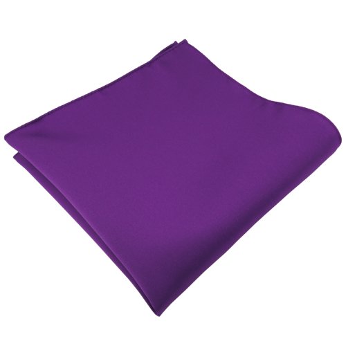 TigerTie - Herren Satin Einstecktuch Kavalierstuch in lila violett Uni einfarbig - Pochettengröße 30 x 30 cm von TigerTie