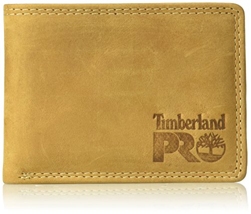 Timberland PRO Herren RFID Leder mit abnehmbarem Klappfach und Kartenhalter Geldbörse, Weizen/Pullman, Einheitsgröße von Timberland PRO