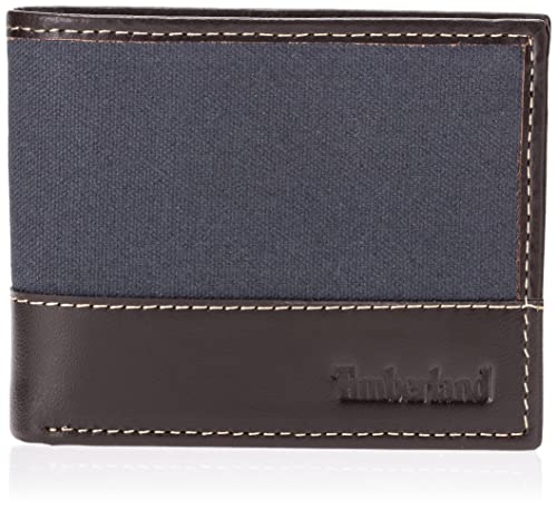 Timberland Baseline Herren-Geldbörse aus Leder mit aufgesetzter Klapptasche, Navy, Einheitsgröße von Timberland