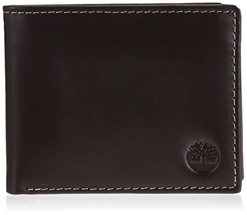 Timberland Herren Geldbörse aus Leder mit aufgesetztem Klappfach Reisezubehör: Faltbare Brieftasche, Braun (Wolkig), Einheitsgröße von Timberland