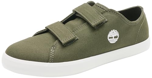 Timberland Herren Newport Bay Hook & Loop (Youth) Sneaker, DK GRN CNVS, 34 EU von Timberland