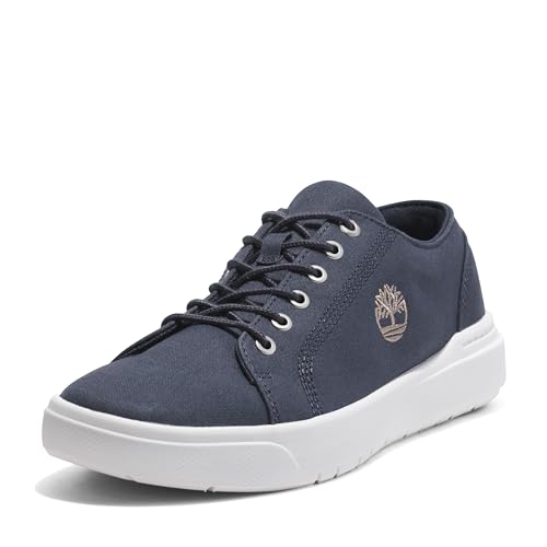 Timberland Herren Seneca Bay Low Lace-up Sneaker, Dunkelblaues Segeltuch, 41 EU Weit von Timberland