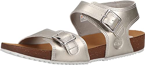 Timberland Jungen Unisex Kinder Castle Island 2 Strap (Toddler) Sandalen, Grau Silver Metallic, 22 EU von Timberland