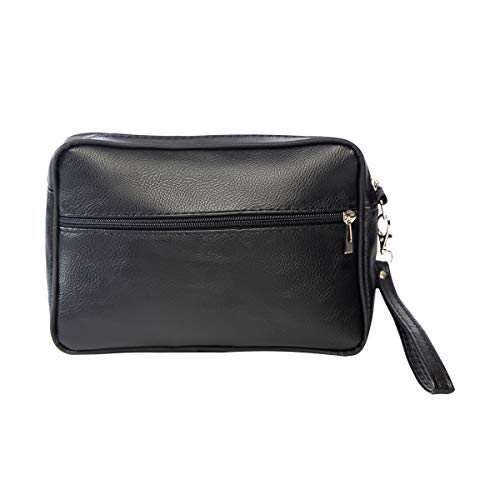 Timeshop Lab Pochette Regular Tasche für Damen Und Herren Kunstleder Synthetisch Anpassbare Mit Stickerei Die Namen Und Buchstaben - Schwarz, 8x20x14 cm von Timeshop Lab