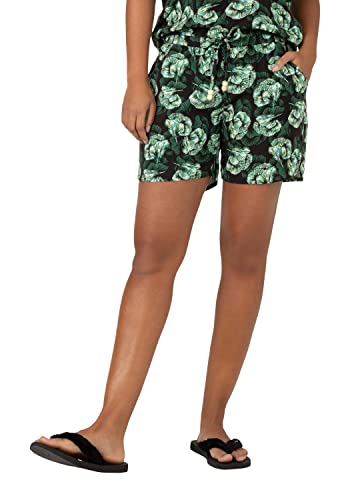Timezone Damen Woven Shorts, Black Ground Ginkgo, XXL EU Timezone Damen Woven Shorts, Black Ground Ginkgo, XXL EU von Timezone