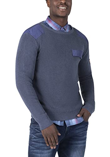 Timezone Herren Fabricmix Crewneck Sweater Sweatshirt, royal Blue Melange, S von Timezone