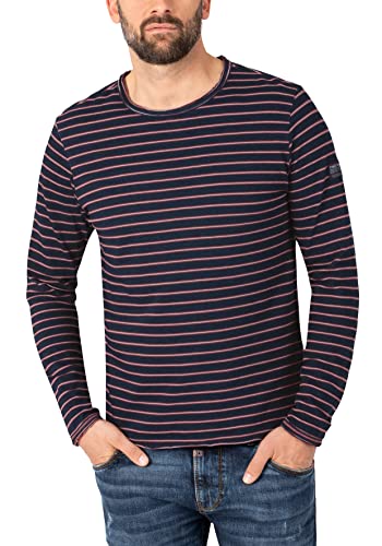 Timezone Herren Striped Longsleeve T-Shirt, Blue red Stripe, L von Timezone