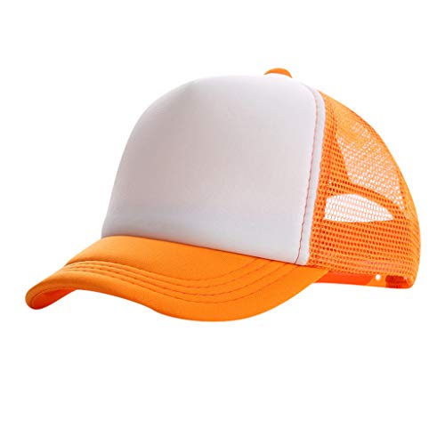 Baseballcap Kinder Jungen Mädchen mit Netz Verstellbar Baseballmütze Sommer UV-Schutz Sonnenhut Outdoor Baseballkappe Faltbar Leicht Babyhut Baseball Cap für 3-15 Jahre (Orange, Einheitsgröße) von TinaDeer