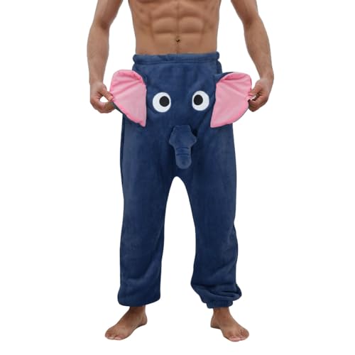 Herren-Hosen, eine lustige Elefanten-Boxer-Shorts, humorvolle Unterwäsche, Geschenk für Männer, Boxer-Hosen mit Tier-Motiv, Elefant Wird klingeln, Hosen Spielen seltsame Sporthose (Dark Blue, XXL) von TinaDeer