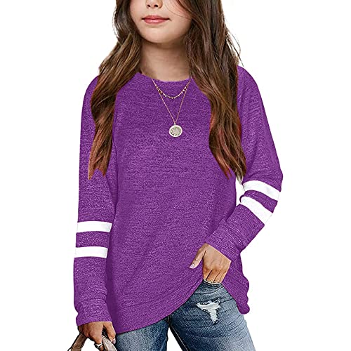 Infant Baby Mädchen Tunic Tips Langer Hals Ultra weich gestreifte Bequeme Kinder lässige Pullover-Sweatshirts Bauchfrei Anime von TinaDeer